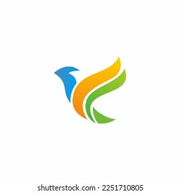 Falcon Bird Logo abstract design vector template. Flying Eagle logotype concept icon. Bird Logo Design