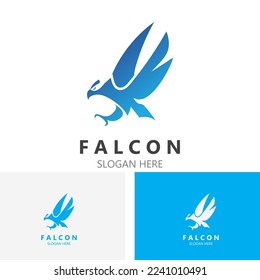 Falcon bird logo design image, silhouette eagle template 