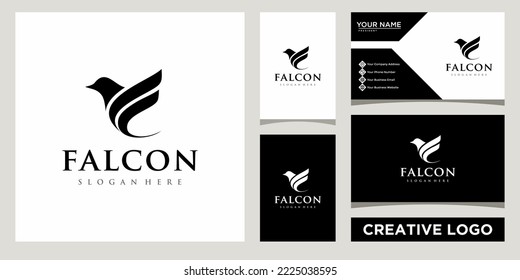 falcon Bird Logo design template with business card design