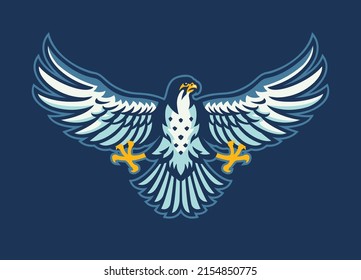 Falcon Bird Mascot Logo Spreading the Wings