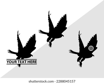 Falcon Bird Monogram Vector Illustration Silhouette