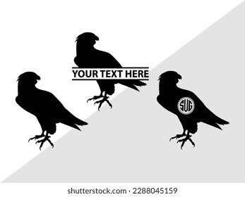 Falcon Bird Monogram Vector Illustration Silhouette