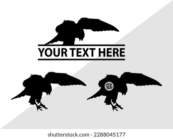 Falcon Bird Monogram Vector Illustration Silhouette