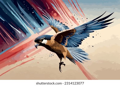 Falcon bird watercolor art illustration