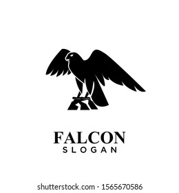 falcon black logo icon design vector illustration