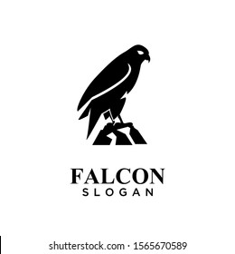 falcon black logo icon design vector illustration