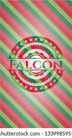 Falcon christmas colors style badge.