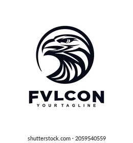 Falcon Circle Bird Logo Design Template Inspiration idea