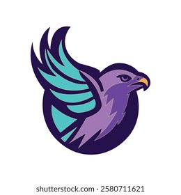 falcon colorful flat vector illustration