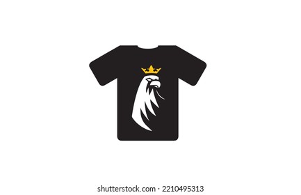  Halcón con diseño de camiseta vectorial de corona, ilustración, diseño de texto