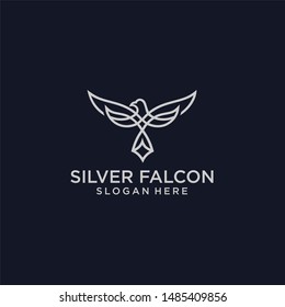 Falcon Eagle Abstract line outline monoline Concept design vector minimalist Download