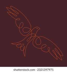Falcon or eagle bird in flight tattoo