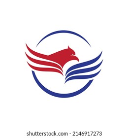 Falcon eagle bird illustration logo design
