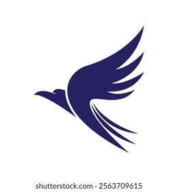 Falcon eagle bird illustration logo flat design