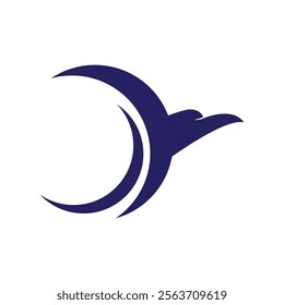 Falcon eagle bird illustration logo flat design