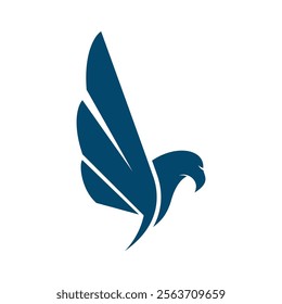 Falcon eagle bird illustration logo flat design