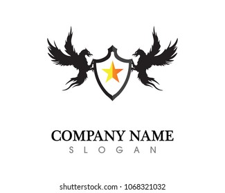 Falcon Eagle Bird Logo Template vector icon
