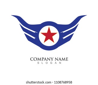 Falcon Eagle Bird Logo Template vector icon
