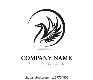 Falcon Eagle Bird Logo Template vector icon

