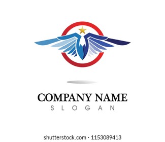 Falcon Eagle Bird Logo Template vector icon
