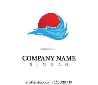 Falcon Eagle Bird Logo Template vector icon
