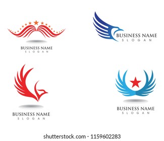 Falcon Eagle Bird Logo Template vector icon
