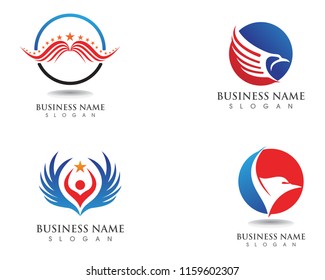 Falcon Eagle Bird Logo Template vector icon
