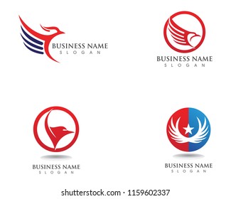 Falcon Eagle Bird Logo Template vector icon
