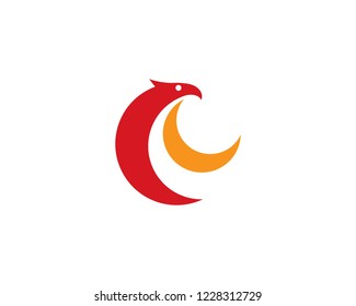 Falcon Eagle Bird Logo Template vector icon