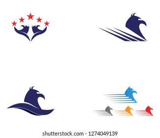 Falcon eagle bird logo template vector icon
