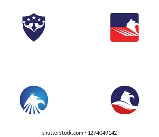 Falcon eagle bird logo template vector icon
