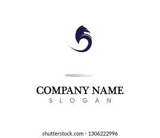 Falcon Eagle Bird Logo Template vector icon
