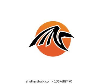 Falcon Eagle Bird Logo Template vector icon
