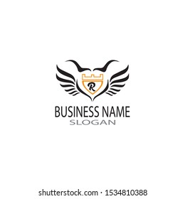 falcon eagle bird logo template vector