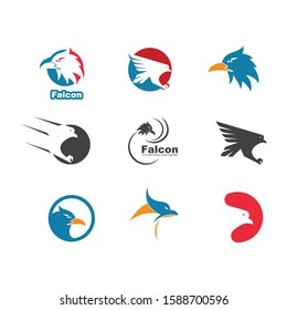 Falcon Eagle Bird Logo Template vector icon