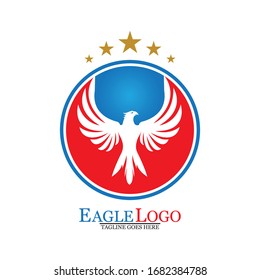 Falcon Eagle Bird Logo Template Vector Icon