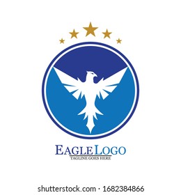 Falcon Eagle Bird Logo Template Vektorillustration Symbol