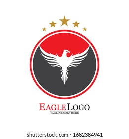 Icono del vector de la plantilla de logotipo de pájaro del halcón