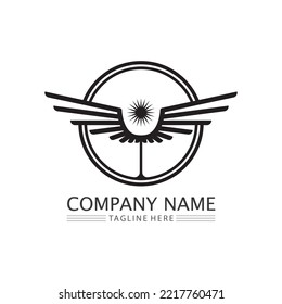 Falcon Eagle Bird Logo Template Vector Icon