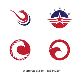 Falcon Eagle Bird Logo Template vector icon