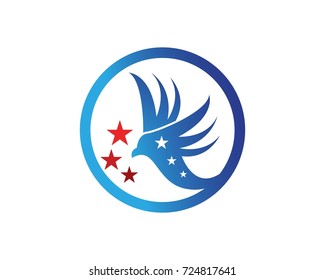 Falcon Eagle Bird Logo Template vector icon
