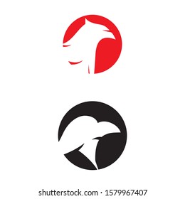 Falcon eagle bird Wave Logo Template vector symbol nature
