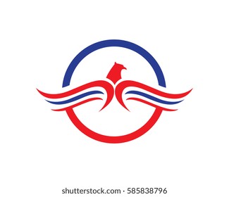 Falcon Eagle Bird wing Logo Template vector icon