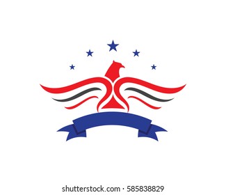 Falcon Eagle Bird wing Logo Template vector icon