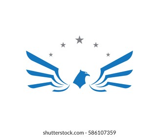 Falcon Eagle Bird wing Logo Template vector icon