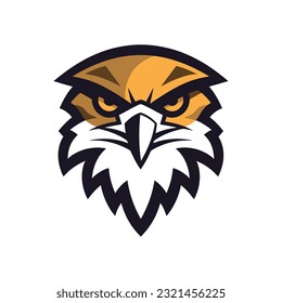 Falcon, Eagle, Hawk Bird Logo Illustration Vector Design Template.
