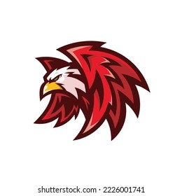 Falcon, eagle or hawk esport logo design. Bird, wing illustration