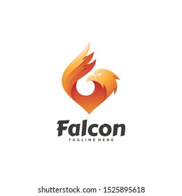 Falcon Eagle Hawk Head Wing Logo Icon