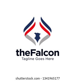 falcon, eagle, hawk logo design vector template illustration. 