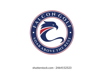 Falcon or eagle head logo design. Template for design mascot, label, badge, emblem or other branding.